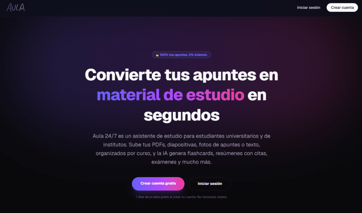 Aula247 — Plataforma EdTech con IA - captura 1