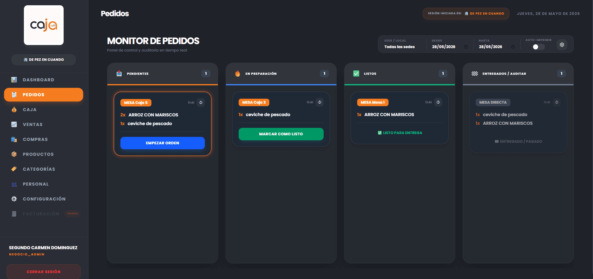 Caja247 — POS SaaS para Restaurantes Multi-sede - captura 2